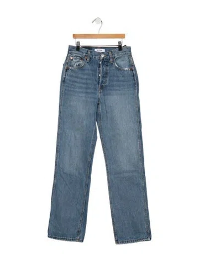 Pre-owned Re/done High-rise Straight Leg Jeans W/ Tags In Blue