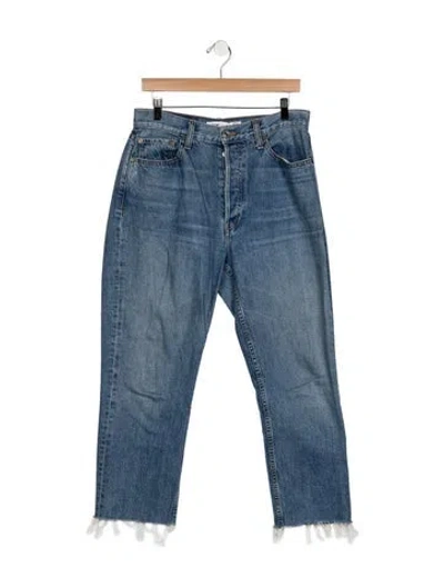 Pre-owned Re/done High-rise Straight Leg Jeans W/ Tags In Blue