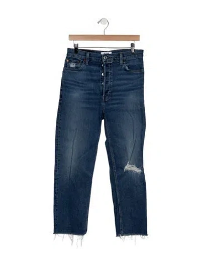 Pre-owned Re/done High-rise Straight Leg Jeans W/ Tags In Blue