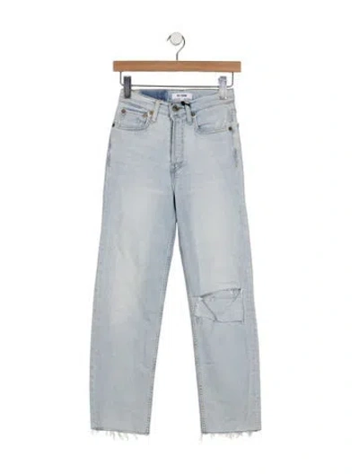 Pre-owned Re/done High-rise Straight Leg Jeans W/ Tags In Blue