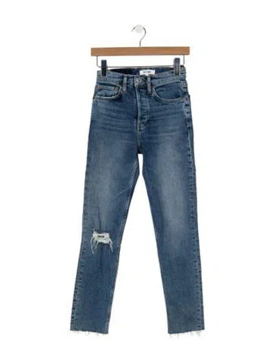 Pre-owned Re/done High-rise Straight Leg Jeans W/ Tags In Blue