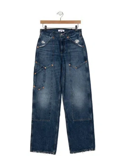 Pre-owned Re/done High-rise Straight Leg Jeans W/ Tags In Blue