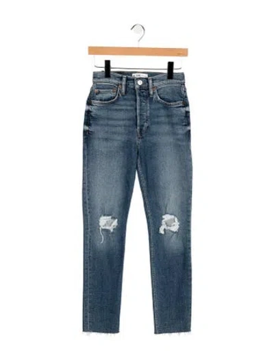 Pre-owned Re/done High-rise Straight Leg Jeans W/ Tags In Blue