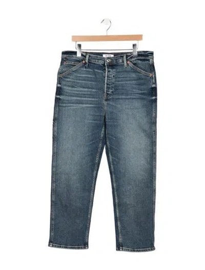 Pre-owned Re/done High-rise Straight Leg Jeans W/ Tags In Blue