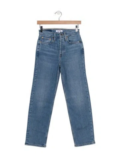 Pre-owned Re/done High-rise Straight Leg Jeans W/ Tags In Blue