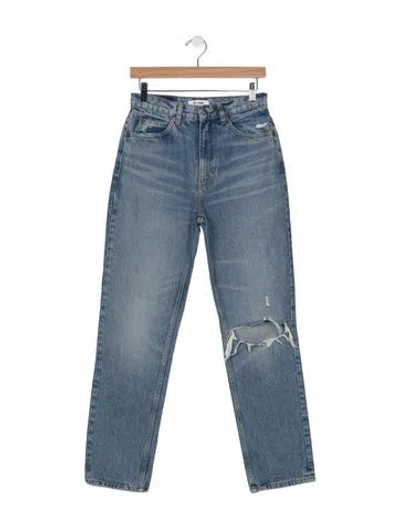 Pre-owned Re/done High-rise Straight Leg Jeans W/ Tags In Blue