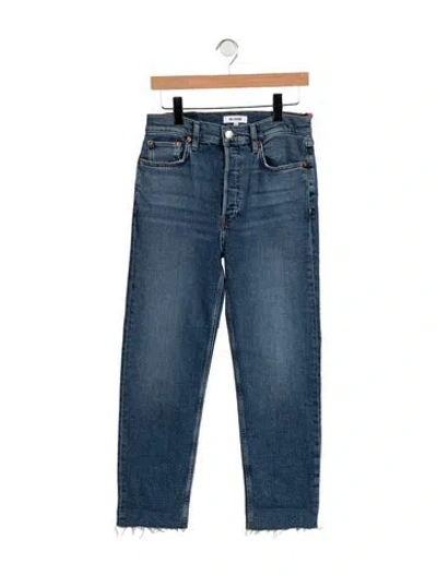 Pre-owned Re/done High-rise Straight Leg Jeans W/ Tags In Blue
