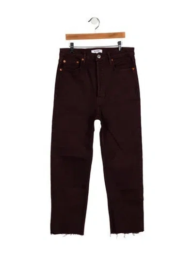 Pre-owned Re/done High-rise Straight Leg Jeans W/ Tags In Burgundy