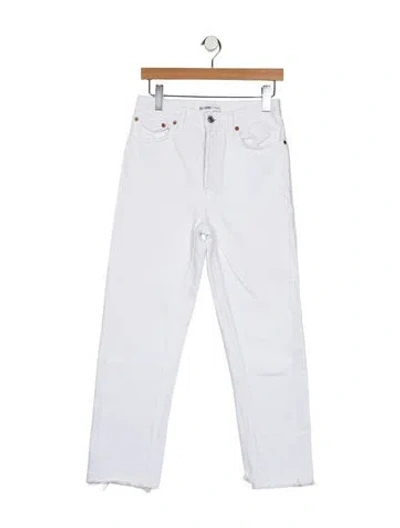 Pre-owned Re/done High-rise Straight Leg Jeans In White