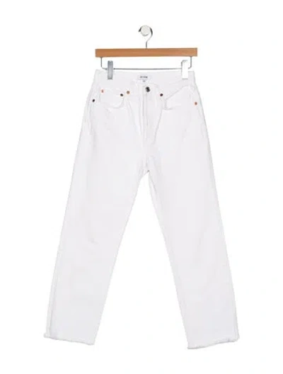 Pre-owned Re/done High-rise Straight Leg Jeans In White