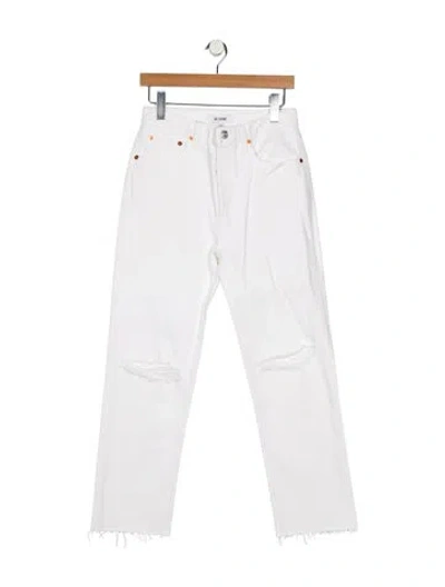 Pre-owned Re/done High-rise Straight Leg Jeans In White