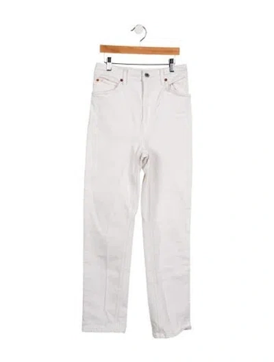 Pre-owned Re/done High-rise Straight Leg Jeans In White