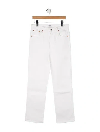 Pre-owned Re/done High-rise Straight Leg Jeans In White