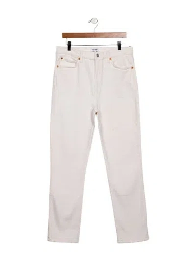 Pre-owned Re/done High-rise Straight Leg Jeans In White