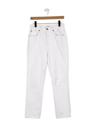 Pre-owned Re/done High-rise Straight Leg Jeans In White