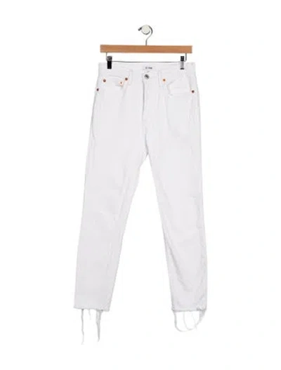 Pre-owned Re/done High-rise Straight Leg Jeans In White