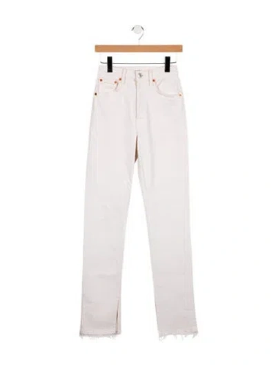 Pre-owned Re/done High-rise Straight Leg Jeans In White