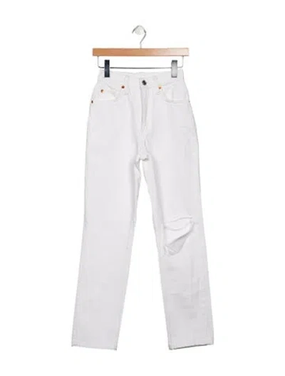 Pre-owned Re/done High-rise Straight Leg Jeans In White