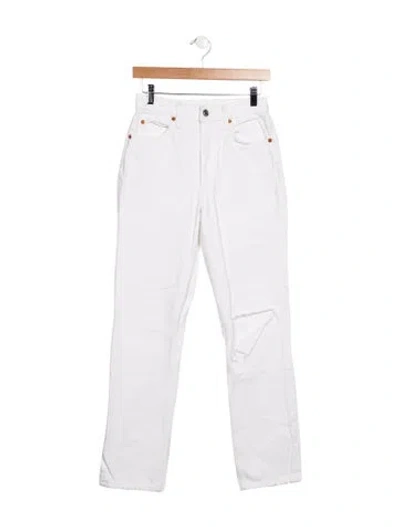Pre-owned Re/done High-rise Straight Leg Jeans In White
