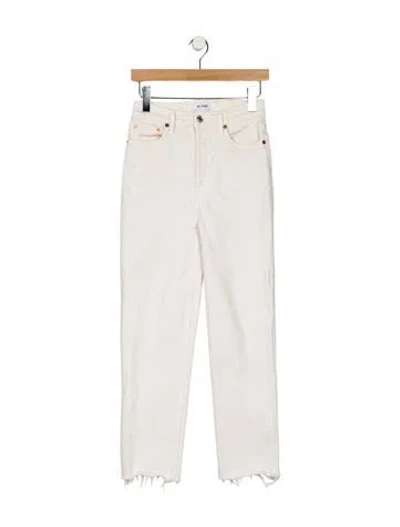 Pre-owned Re/done High-rise Straight Leg Jeans In White