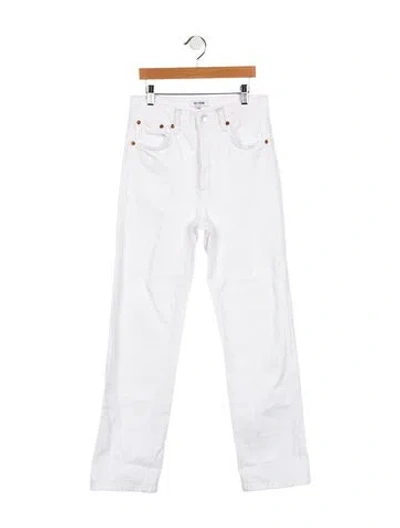 Pre-owned Re/done High-rise Straight Leg Jeans In White