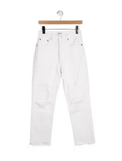 Pre-owned Re/done High-rise Straight Leg Jeans In White
