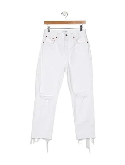 Pre-owned Re/done High-rise Straight Leg Jeans In White