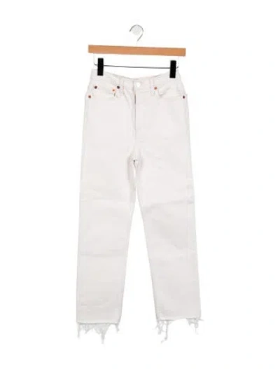 Pre-owned Re/done High-rise Straight Leg Jeans In White