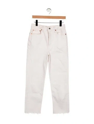Pre-owned Re/done High-rise Straight Leg Jeans In White