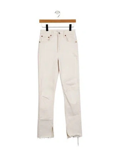 Pre-owned Re/done High-rise Straight Leg Jeans In White