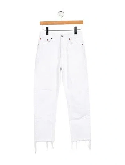Pre-owned Re/done High-rise Straight Leg Jeans In White