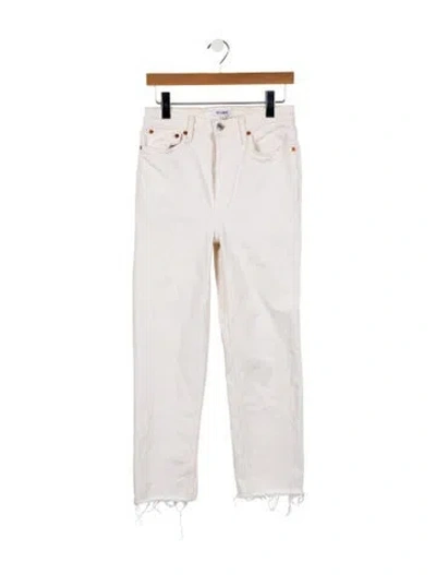 Pre-owned Re/done High-rise Straight Leg Jeans In White