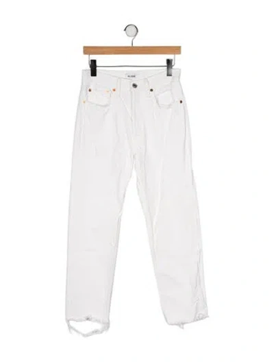 Pre-owned Re/done High-rise Straight Leg Jeans In White