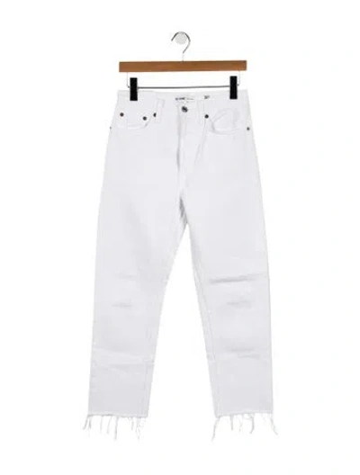 Pre-owned Re/done High-rise Straight Leg Jeans In White