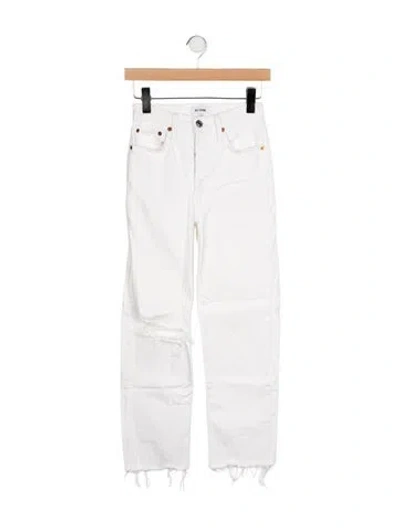 Pre-owned Re/done High-rise Straight Leg Jeans In White