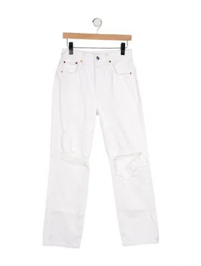 Pre-owned Re/done High-rise Straight Leg Jeans In White