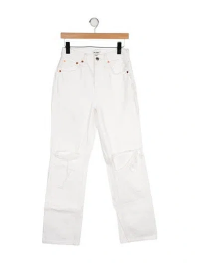 Pre-owned Re/done High-rise Straight Leg Jeans In White