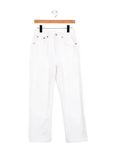 Pre-owned Re/done High-rise Straight Leg Jeans In White