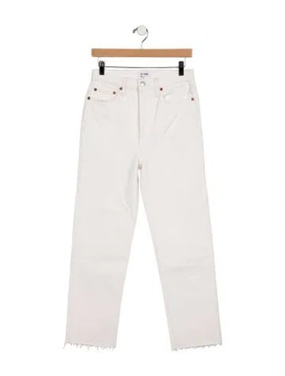 Pre-owned Re/done High-rise Straight Leg Jeans In White