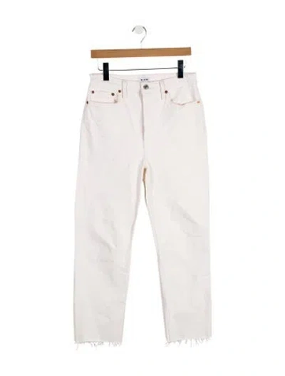 Pre-owned Re/done High-rise Straight Leg Jeans In White