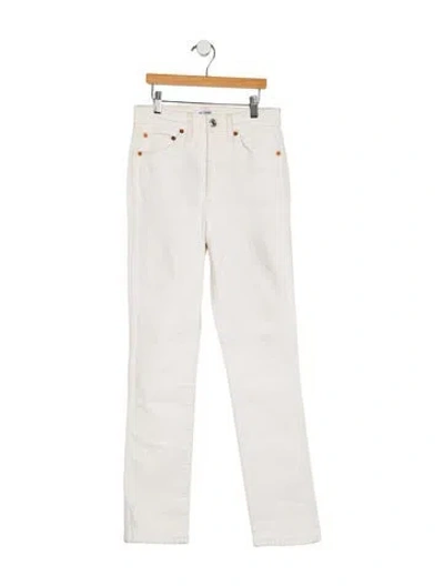Pre-owned Re/done High-rise Straight Leg Jeans In White