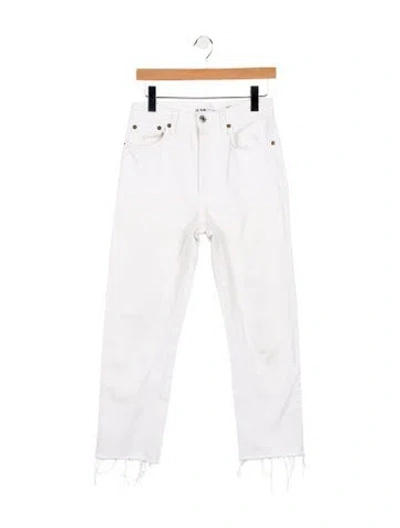 Pre-owned Re/done High-rise Straight Leg Jeans In White