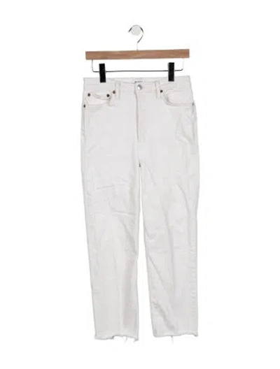 Pre-owned Re/done High-rise Straight Leg Jeans In White