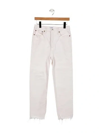 Pre-owned Re/done High-rise Straight Leg Jeans In White