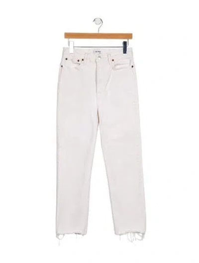 Pre-owned Re/done High-rise Straight Leg Jeans In White