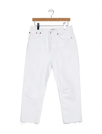 Pre-owned Re/done High-rise Straight Leg Jeans In White