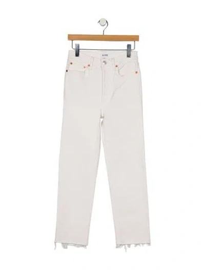 Pre-owned Re/done High-rise Straight Leg Jeans In White