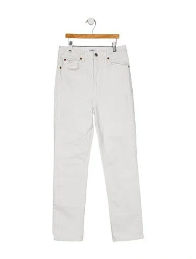 Pre-owned Re/done High-rise Straight Leg Jeans In White