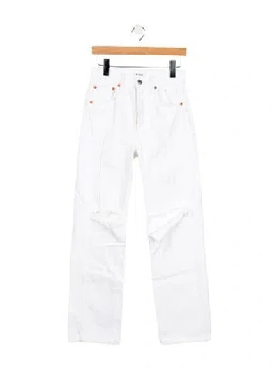 Pre-owned Re/done High-rise Straight Leg Jeans In White