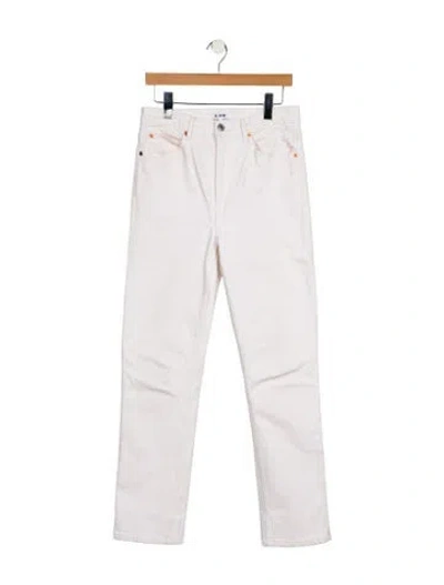Pre-owned Re/done High-rise Straight Leg Jeans In White